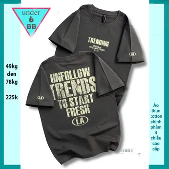 Áo thun bé trai cotton in chữ TRENDING phong cách cá tính cho bé đi chơi đi học