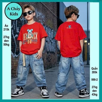 Áo thun bé trai cotton in hình Chú Gấu cá tính phong cách hiphop siêu ngầu cho bé đi chơi , đi du lịch