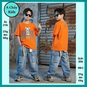 Áo thun bé trai cotton in hình Chú Gấu cá tính phong cách hiphop siêu ngầu cho bé đi chơi , đi du lịch