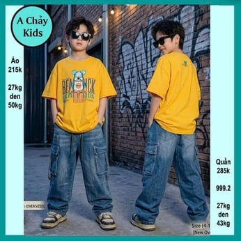 Áo thun bé trai cotton in hình Chú Gấu cá tính phong cách hiphop siêu ngầu cho bé đi chơi , đi du lịch