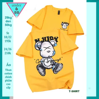 Áo Thun bé trai cotton in Chú Gấu phong cách cực cá tính cho bé diện đi chơi , du lịch