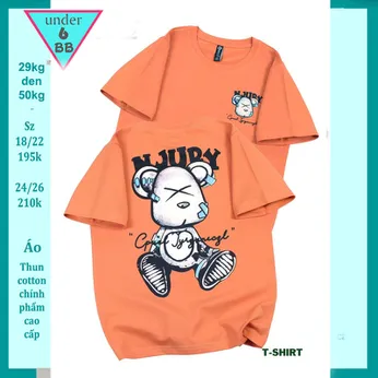 Áo Thun bé trai cotton in Chú Gấu phong cách cực cá tính cho bé diện đi chơi , du lịch