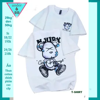 Áo Thun bé trai cotton in Chú Gấu phong cách cực cá tính cho bé diện đi chơi , du lịch