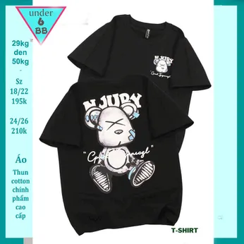 Áo Thun bé trai cotton in Chú Gấu phong cách cực cá tính cho bé diện đi chơi , du lịch