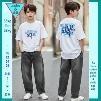 Áo thun bé trai cotton in chữ phong cách cá tính cho bé đi chơi, du lịch