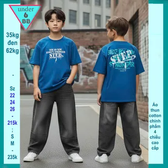 Áo thun bé trai cotton in chữ phong cách cá tính cho bé đi chơi, du lịch