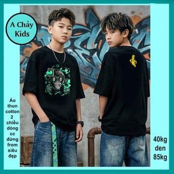 Áo thun cotton bé trai in Hình Chú Khỉ siêu cool ngầu phong cách hiphop cho bé diện phố 