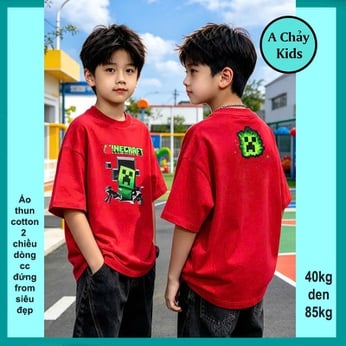Áo thun cotton bé trai in hình Mai Rap phong cách cá tính cho bé đi chơi , du lịch
