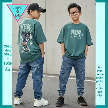 Áo Thun bé trai cotton in hình Mickey cá tính cho bé diện đi chơi , du lịch