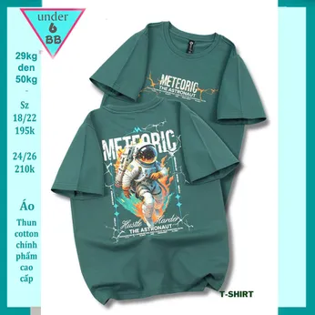 Áo Thun bé trai cotton in Hình Phi Hành Gia phong cách cá tính cho bé đi chơi , đi du lịch