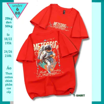 Áo Thun bé trai cotton in Hình Phi Hành Gia phong cách cá tính cho bé đi chơi , đi du lịch