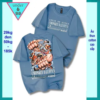 Áo thun bé trai cotton in hình LUFFY phong cách cá tính siêu ngầu cho bé đi chơi , đi học