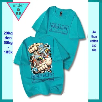Áo thun bé trai cotton in hình LUFFY phong cách cá tính siêu ngầu cho bé đi chơi , đi học