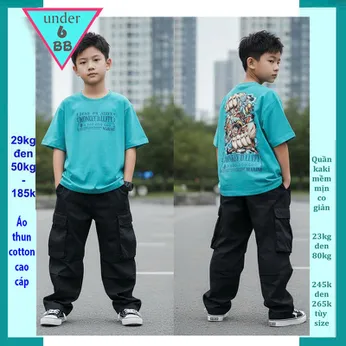 Áo thun bé trai cotton in hình LUFFY phong cách cá tính siêu ngầu cho bé đi chơi , đi học