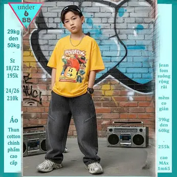 Áo thun bé trai cotton in hình Roblox phong cách cá tính cho bé đi chơi , đi học