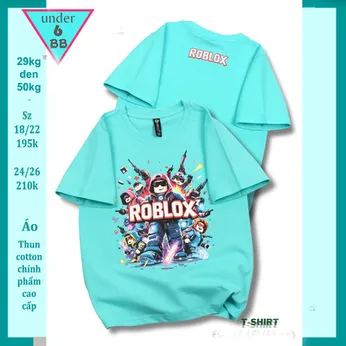 Áo thun bé trai cotton in hình Roblox phong cách cực cá tính hottrend cho bé đi chơi , du lịch