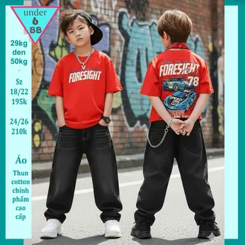 Áo Thun bé trai cotton in Xe Hơi sau áo phong cách hiphop cho bé diện đi chơi , du lịch