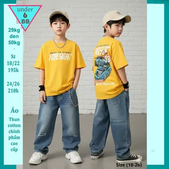 Áo Thun bé trai cotton in Xe Hơi sau áo phong cách hiphop cho bé diện đi chơi , du lịch