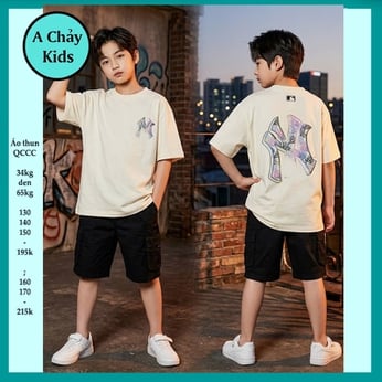 Áo thun bé trai in chữ phong cách cá tính dành cho tuổi teen diện đi chơi , du lịch