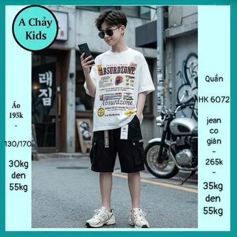 Áo thun bé trai in chữ cá tính mang phong cách cá tính cho bé đi chơi , du lịch