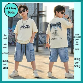 Áo thun bé trai in chữ mang style siêu ngầu cho bé diện đi chơi , du lịch