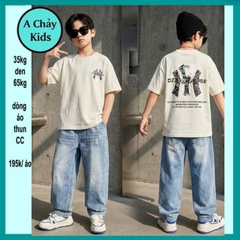 Áo thun bé trai in chữ phong cách hàn quốc cá tính cho bé diện đi chơi , du lịch