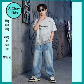 Áo thun bé trai in chữ phong cách hàn quốc cá tính cho bé diện đi chơi , du lịch