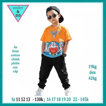 Áo thun bé trai cá tính in hình Doraemon siêu dễ thương cho bé yêu diện đi chơi , du lịch
