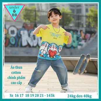 Áo thun bé trai cá tính in hình Doraemon siêu dễ thương cho bé yêu diện đi chơi , du lịch
