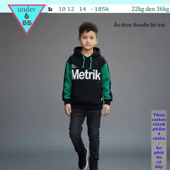 Áo thun tay dài bé trai hoodie ( thun cotton ) in chữ phong cách cá tính cho bé đi chơi ,đi học 