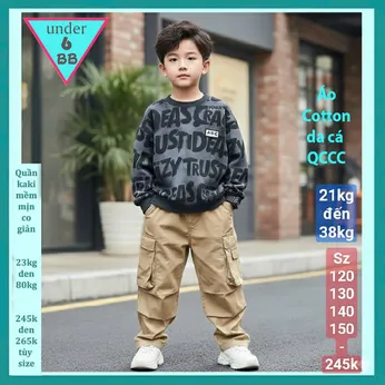 Áo thun tay dài bé trai cao cấp cotton da cá dày dặn in chữ siêu ngầu cho bé đi chơi , đi học