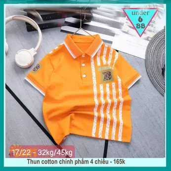 Áo thun có cổ cho bé trai in chữ ROGRAM phong cách cá tính cho bé diện đi du lịch, đi tiệc