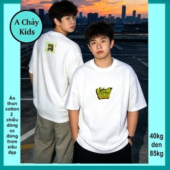 Áo thun cotton bé trai in logo Chú Rùa cá tính  dành cho tuổi teen diện đi chơi , du lịch