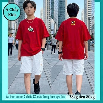 Áo thun cotton bé trai in chữ đơn giản phong cách hàn quốc cá tính cho bé đi chơi , đi học
