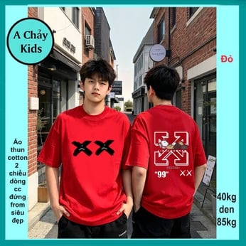 Áo thun cotton bé trai in hình Gấu cá tính phong cách tuổi teen cho bé diện đi chơi , du lịch