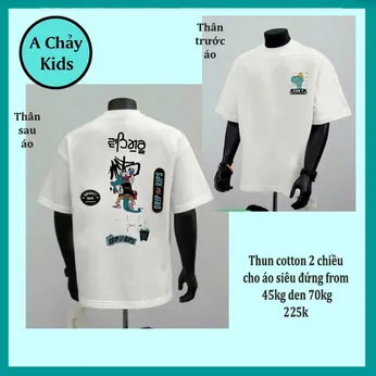 Áo thun cotton bé trai in hình siêu ngầu mang phong cách cho bé lớn diện đi chơi , đi học
