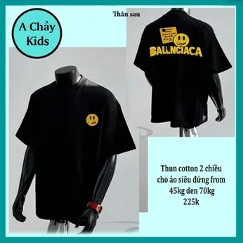 Áo thun cotton bé trai in hình Smile phong cách đơn giản cá tính dành cho tuổi teen đi chơi , đi du lịch