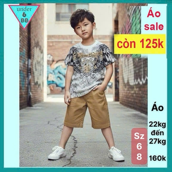 Áo thun hoa văn cho bé trai ( Phom ôm) in họa tiết hình cánh chim đại bàng phong cách cá tính cho bé đi chơi , đi học