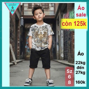 Áo thun hoa văn cho bé trai ( Phom ôm ) in chim đại bàng phối màu loang phong cách cá tính cho bé đi chơi , đi học