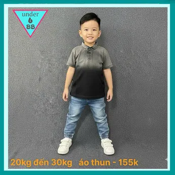 Áo thun bé trai có cổ ( Vải wash ) màu loang phong cách cá tính cho bé đi chơi , đi tiệc