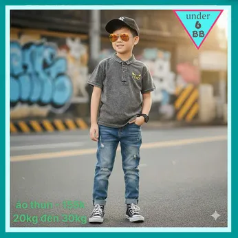 Áo thun bé trai có cổ ( Vải wash ) màu loang phong cách cá tính cho bé đi chơi , đi tiệc