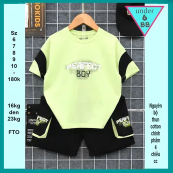 Quần áo bé trai cotton in chữ PERFECT phong cách hàn quốc cá tính cho bé đi chơi, đi học 