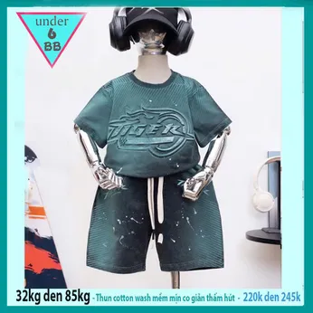 Đồ bộ bé trai cotton tay ngắn ( vải wash ) Mã : 004