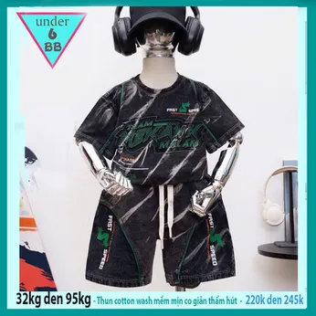 Đồ bộ bé trai cotton tay ngắn ( vải wash ) Mã : 006