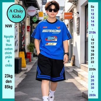 Đồ bộ bé trai hiphop in chữ 1807RACIN phong cách cá tính cho bé đi chơi , đi học