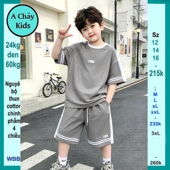 Đồ bộ bé trai hiphop in chữ B phong cách đơn giản vẫn sang cho bé diện phố ,du lịch