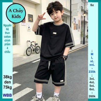 Đồ bộ bé trai hiphop in chữ B phong cách đơn giản vẫn sang cho bé diện phố ,du lịch