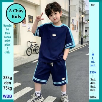 Đồ bộ bé trai hiphop in chữ B phong cách đơn giản vẫn sang cho bé diện phố ,du lịch