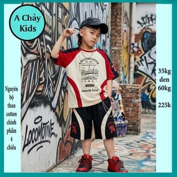 Đồ bộ bé trai hiphop in chữ phong cách hàn quốc cực cool ngầu cho bé diện đi chơi , đi học