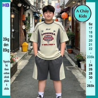 Đồ bộ bé trai hiphop in chữ LDHONE phong cách tuổi teen cá tính cho bé đi chơi , đi học 